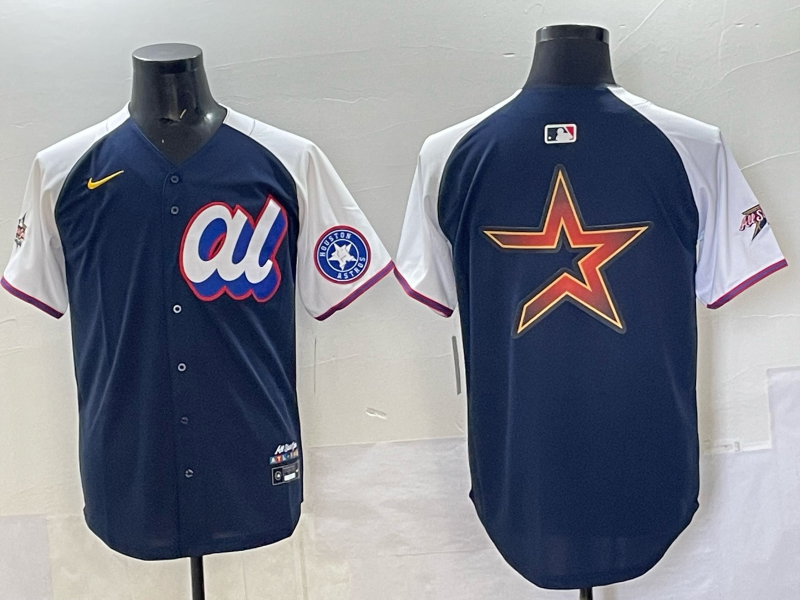Men 2025 Houston Astros blank Blue All star Nike MLB Jersey 008